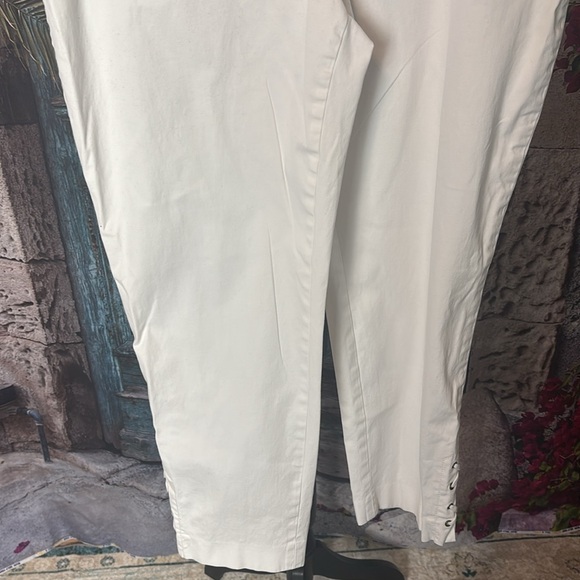 Talbots White Criss Cross Bottom Ankle Pants, size 12, good condition - Picture 5 of 8